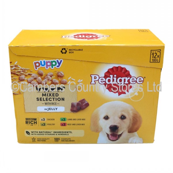 Pedigree Puppy Pouches In Jelly 12 x 100g Cambers Country Store
